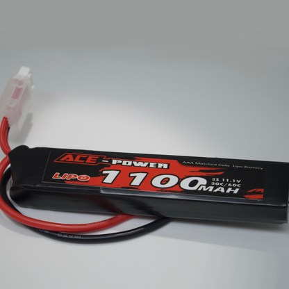 ACE POWER - 11.1V 3S 1100MAH 30C SOFT CASE W/DEANS PLUG - AH Tactical 