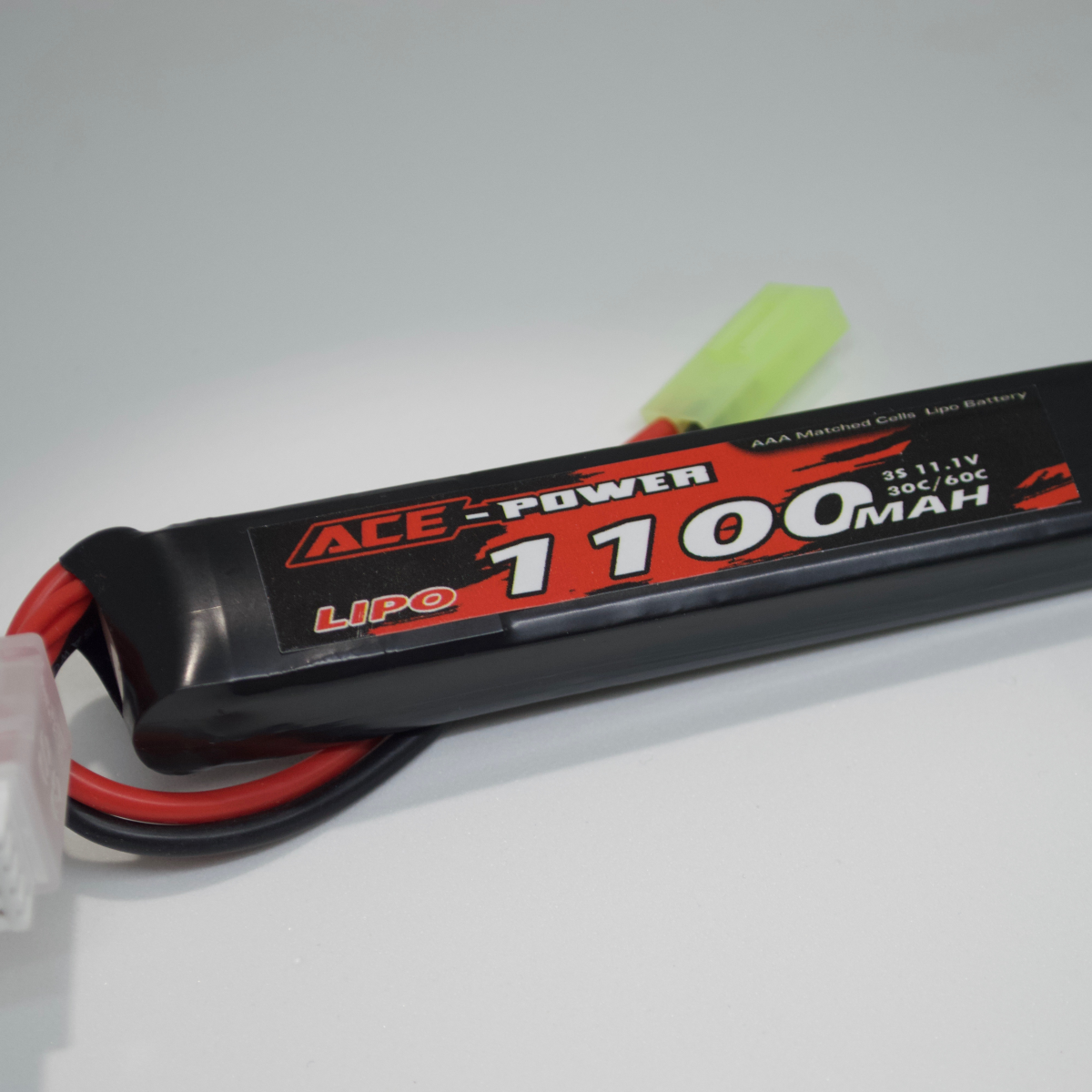 Ace Power - 11.1v 3S 1100mAh 30C Soft Case w/Mini Tamiya Plug - AH Tactical 