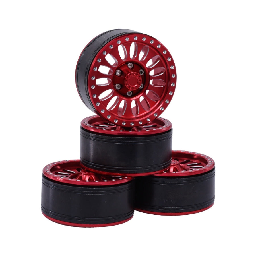 Aluminium Beadlock Crawler Wheel Flower Red