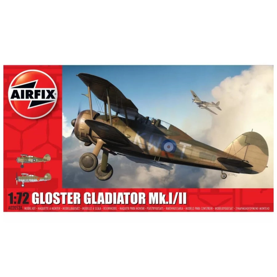 Airfix 1/72 Gloster Gladiator Mk.I/Mk.II Fighter Scaled Plastic Model Kit