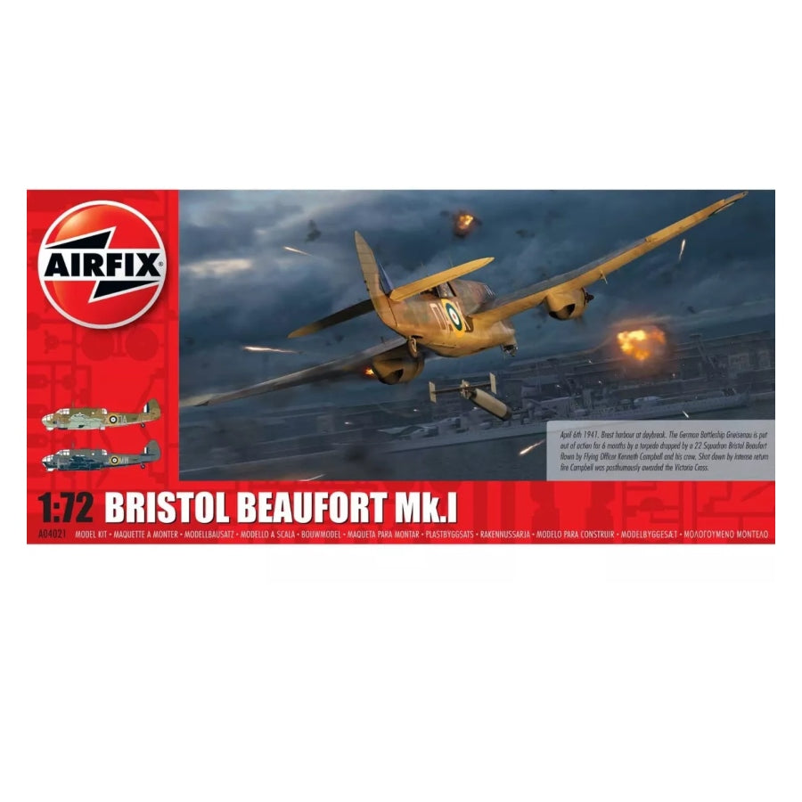 Airfix 1/72 Bristol Beaufort Mk.1 Bomber Scaled Plastic Model Kit