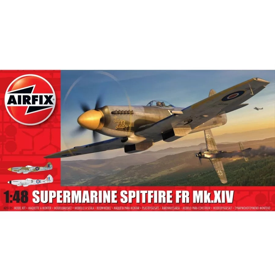 Airfix 1/48 Supermarine Spitfire Mk.XIV Fighter Scaled Plastic Model Kit