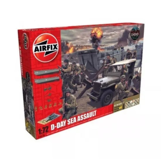 Airfix 1/72 D-Day 75th Anniversary Sea Assault Scaled Plastic Model Kit Medium Starter Set