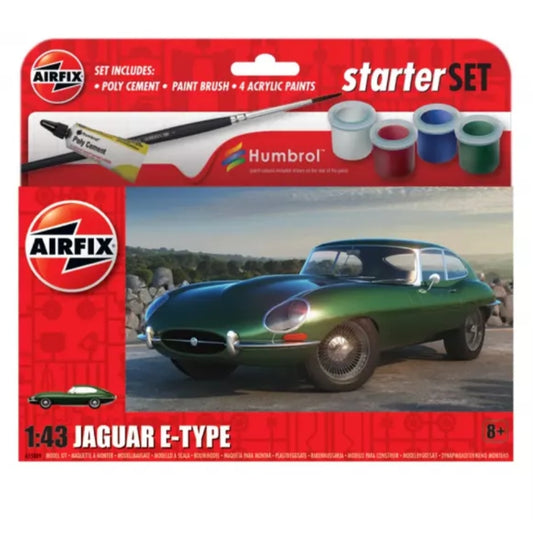 Airfix 1/43 Jaguar E-Type Scaled Plastic Model Starter Kit