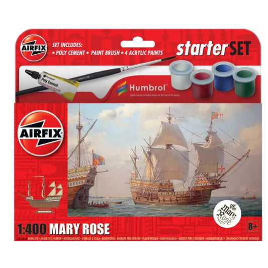 Airfix 1/400 Mary Rose Ship Scaled Plastic Model Kit Small Starter Set