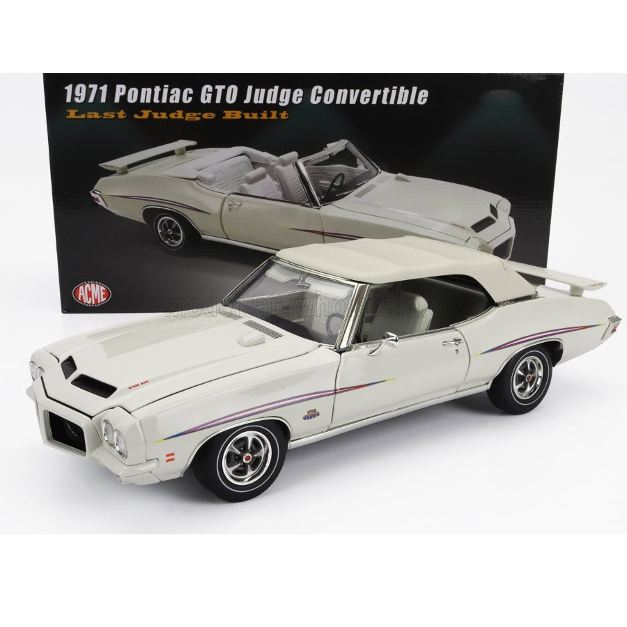 1971 GTO Judge Convertible White with Graphics and White Interior Last Judge Built Limited Edition