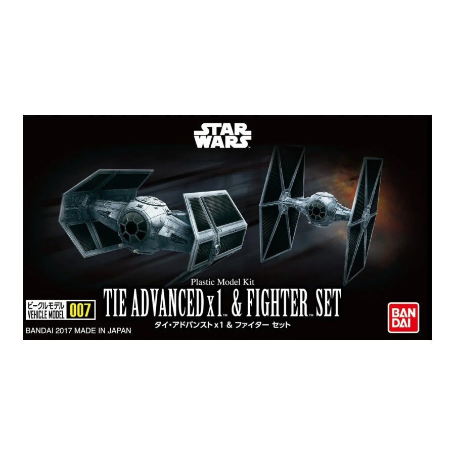 Bandai 5064110 Star Wars Vehicle Model 007 Tie Advanced X 1 and Fighter Set 0214502