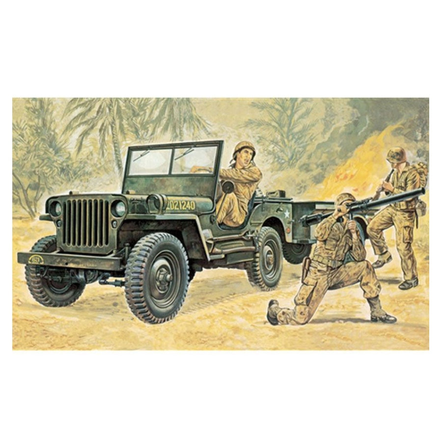 Italeri - Model Kit Willy MB Jeep with Trailer 1:35