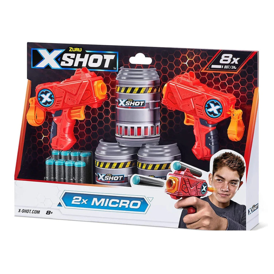 Zuru XShot Micro Twin Pack Dart Blasters + 8 Darts