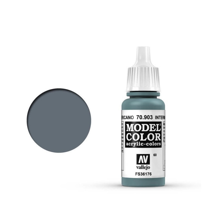 Vallejo Model Colour #060 Intermediate Blue 17 ml Acrylic Paint [70903]