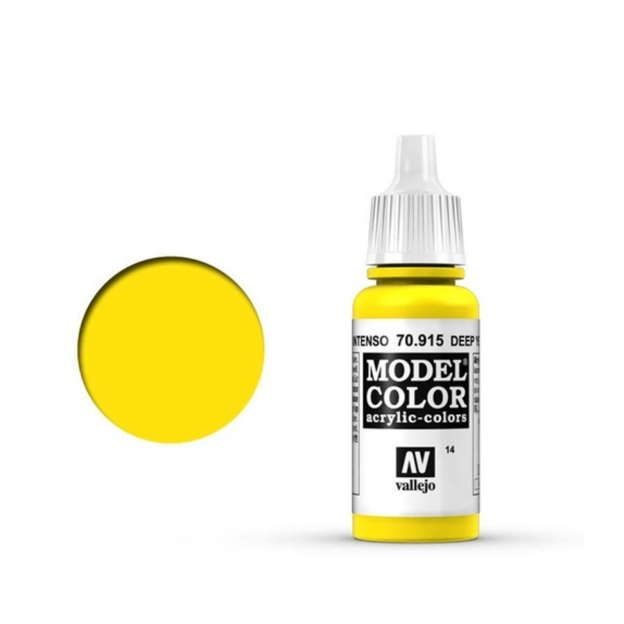 Vallejo Model Colour #014 Deep Yellow 17 ml Acrylic Paint