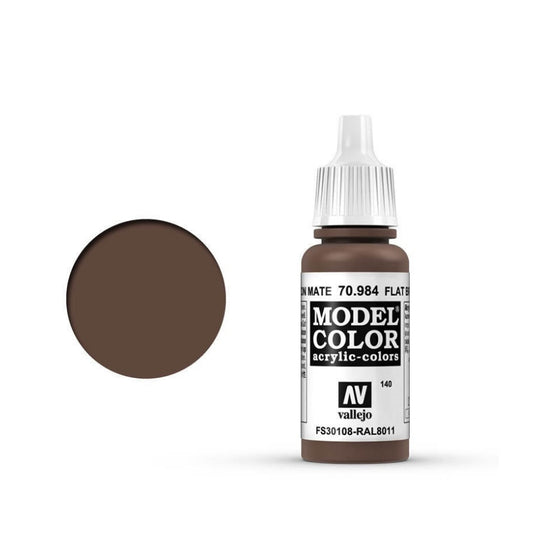 Vallejo Model Colour #140 Flat Brown 17 ml Acrylic Paint