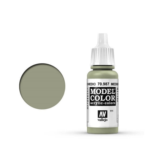 Vallejo Model Colour #111 Medium Grey 17 ml Acrylic Paint