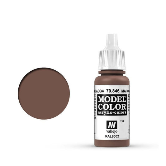 Vallejo Model Colour #139 Mahogany Brown 17 ml Acrylic Paint