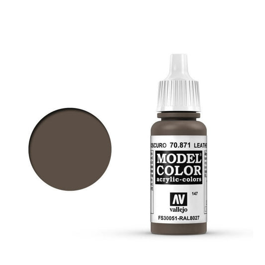 Vallejo Model Colour #147 Leather Brown 17 ml Acrylic Paint