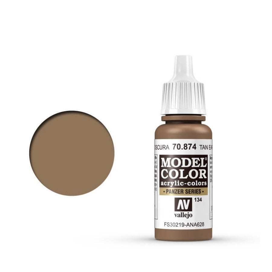 Vallejo Model Colour #134 Tan Earth 17 ml Acrylic Paint