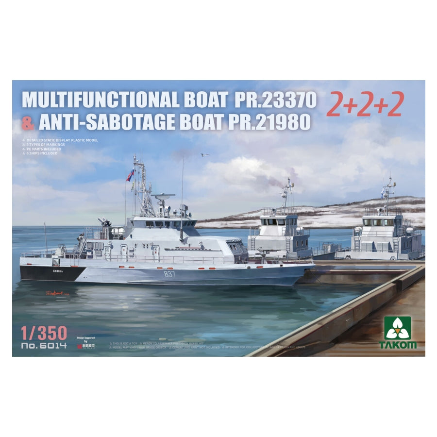 Takom 6014 1/350 Multifunctional Boat PR23370 & Anti Sabotage Boats 2 + 2 + 2