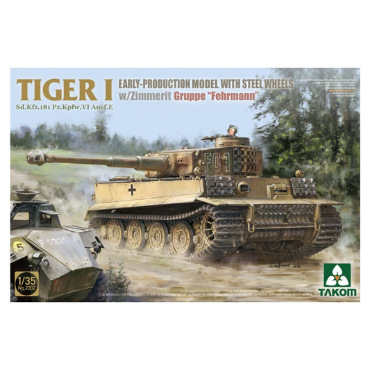 Takom 2202 1/35 Tiger I Sd.Kfz.181 Pz.Kpfw.VI Ausf.E Early-Production w/ Steel Wheels and Zimmerit Groppe Fehrmann