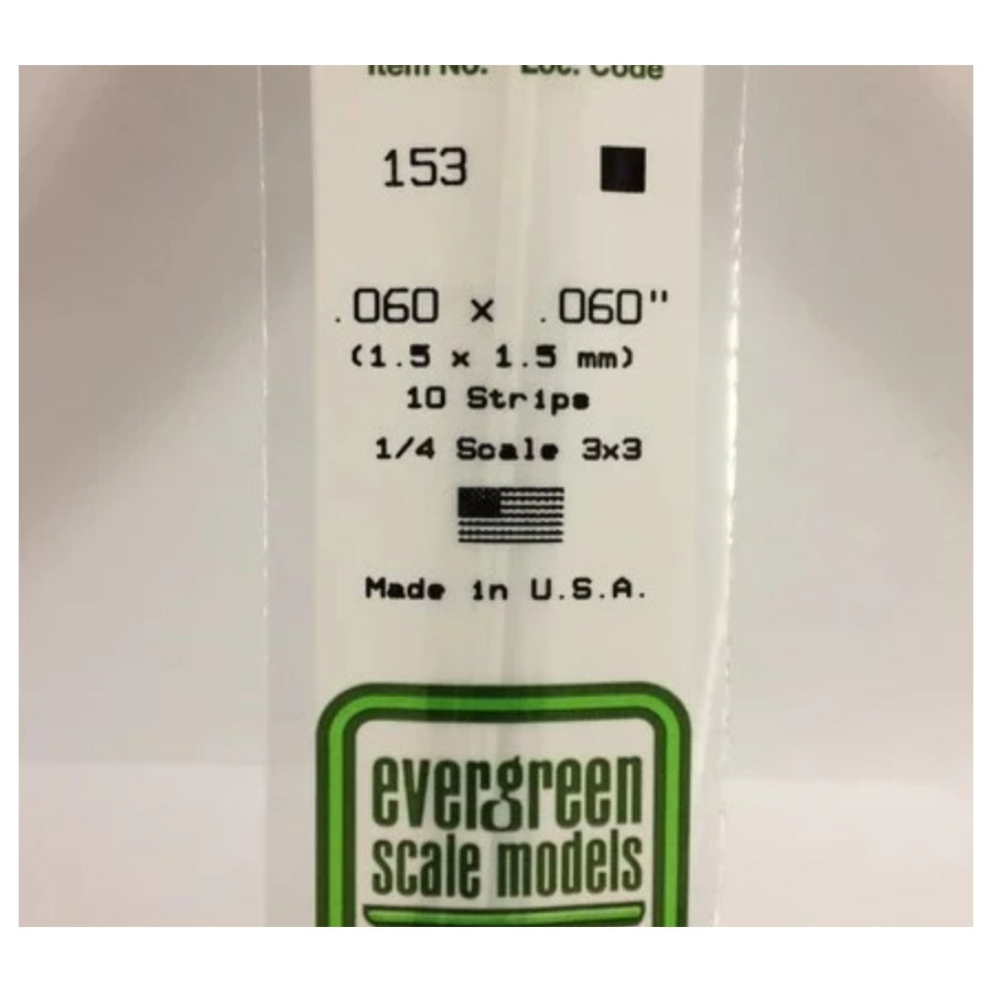 Evergreen Scale Models Polystyrene Strips 1.5mm
