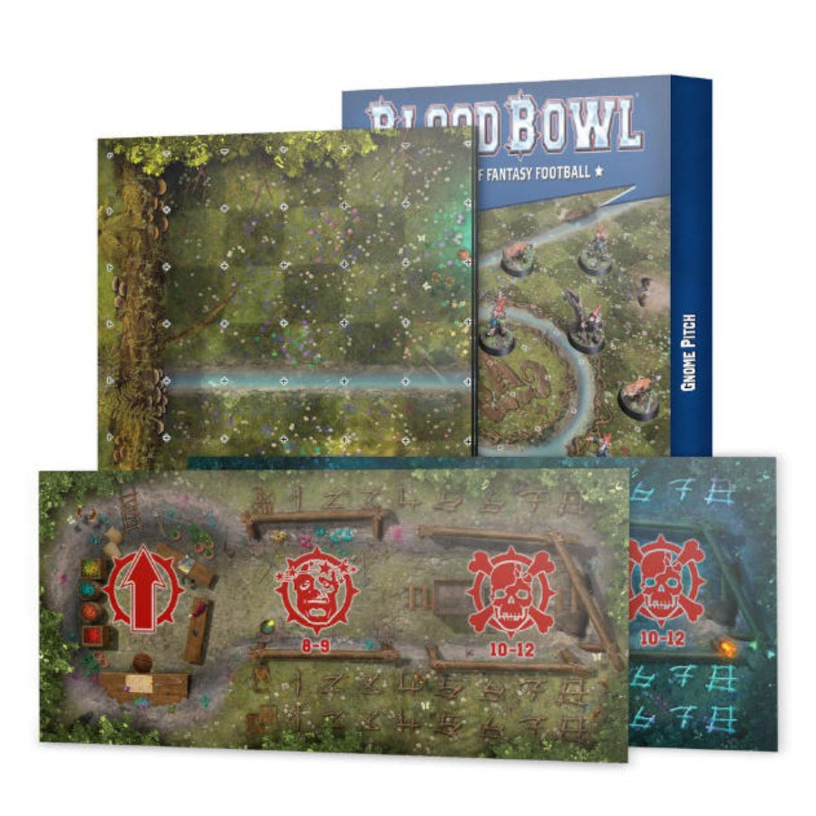 Warhammer: Blood Bowl: Gnome Pitch Double Sided Pitch & Dugouts