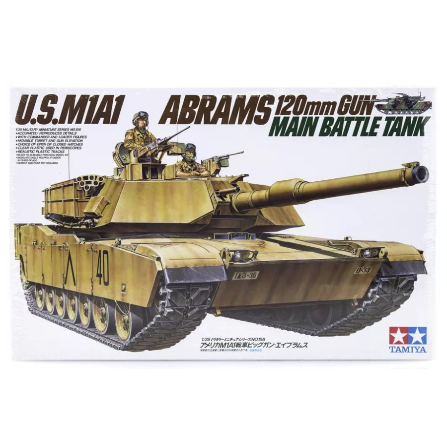 Tamiya 1/35 U.S. M1A1 Abrams w/ 120mm Main Gun Tank Plastic Model Kit_ Aussie Hobbies