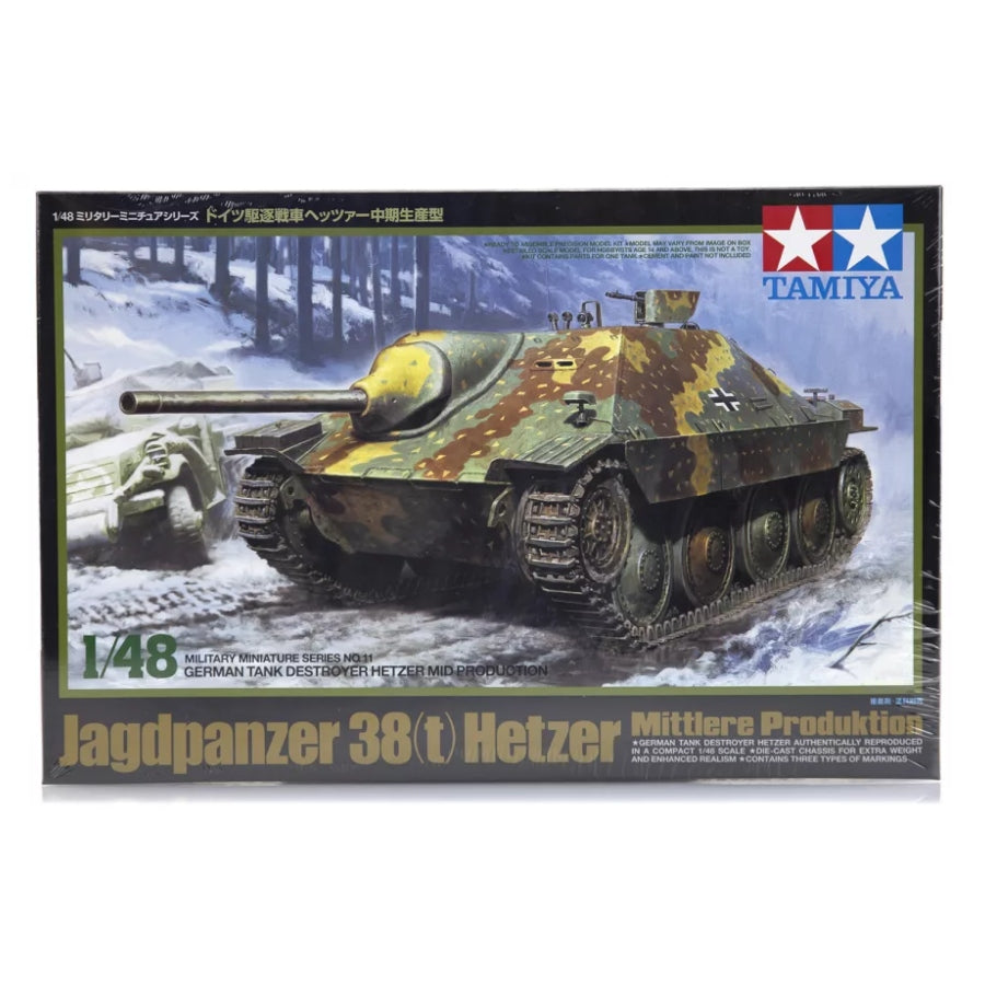 Tamiya 1/48 German Jagdpanzer 38(t) Hetzer Scaled Plastic Model Kit