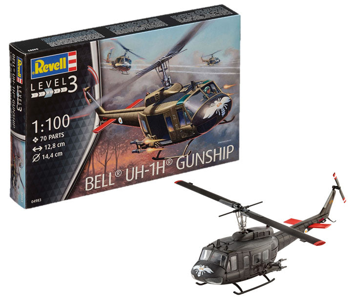 Revell Bell UH-1H Gunship 1:100 Plastic Model Kit - Aussie Hobbies 