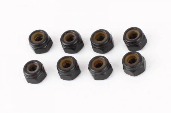 HELION HLNA0371 NUT NYLOCK M3X0.5X5.5MM BLACK ZINC 8 PCS - Aussie Hobbies 