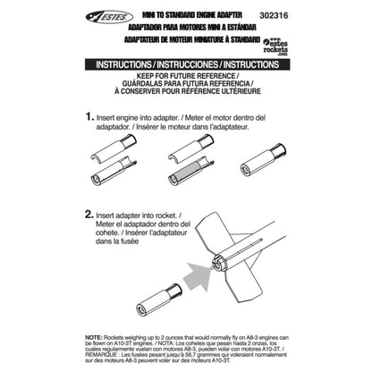 Estes Mini to Standard Engine Adapter