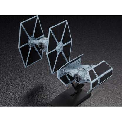 Bandai Star Wars Vehicle Model 007 Tie Advanced X 1 and Fighter Set